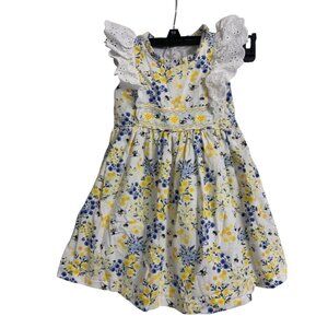 Iris & Ivy Girls Floral Animal Print Cotton Dress Size 24M